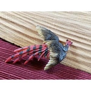 Vintage Unsigned Phoenix/Pheasant in Flight Resin Pin/Brooch